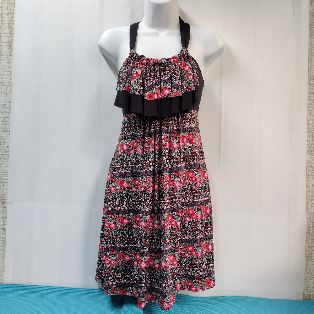 American One Halter Stretch Floral Dress Size S